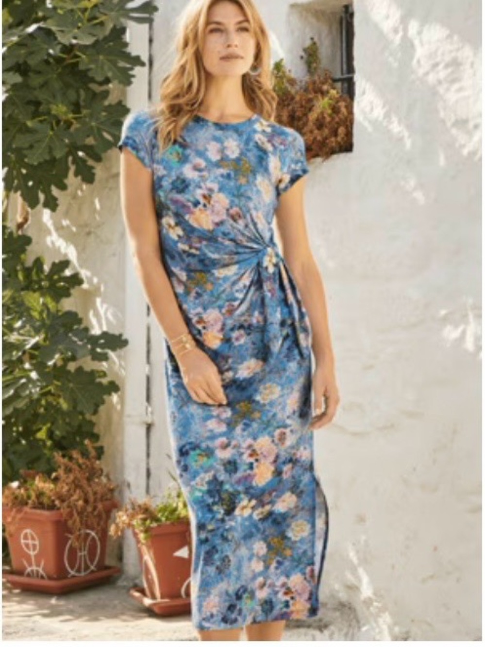 Peruvian Connection Lucera dress XXL fits more like XL faux wrap watercolors